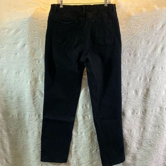 Gloria Vanderbilt Amanda Black Straight-Leg Pants Jeans Size 16 - Picture 2 of 12